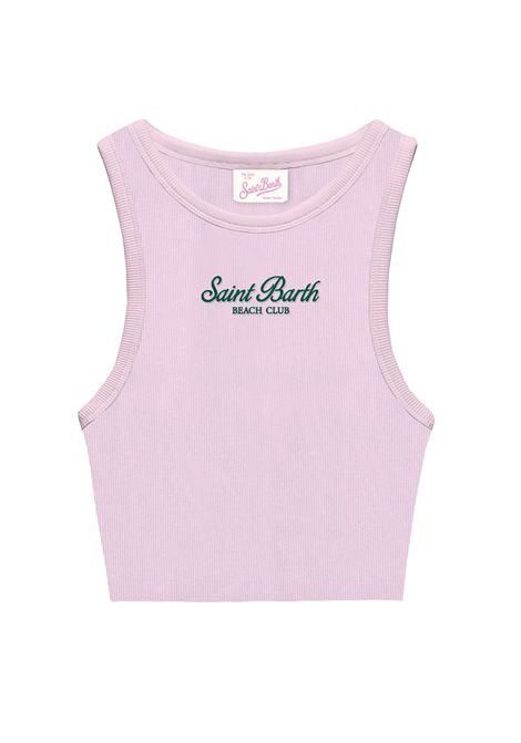 Canotta MC2 Saint Barth bambina BLUEJR03463H Rosa tinta unita girocollo logo MC2 SAINT BARTH | Canotte | BLUEJR03463H20